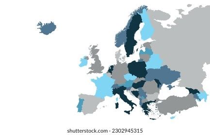 Europe Blank Map Europe Map Isolated Stock Vector (Royalty Free ...