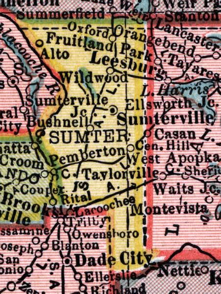 Map Of Sumter County Florida 1910