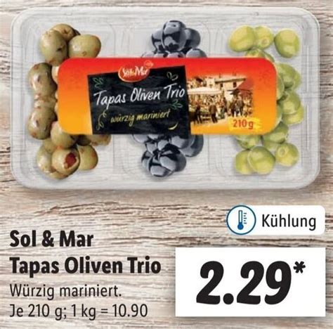 Sol Mar Tapas Oliven Trio 210 G Angebot Bei Lidl