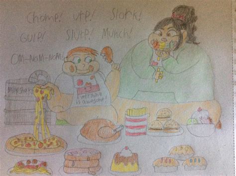 Fatgustus And Vanellope Vc Feasting By Tanasweet123 On Deviantart