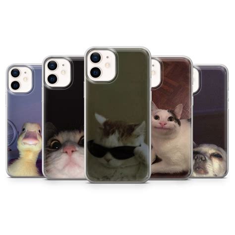 Funny Cat Phone Case Meme Cover For Iphone 15 14 13 12 11 Pro Xr Samsung A13 S22 S21 Fe