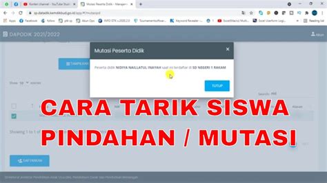 Cara Tarik Siswa Pindahan Yang Sudah Di Mutasi Pada Aplikasi Dapodik