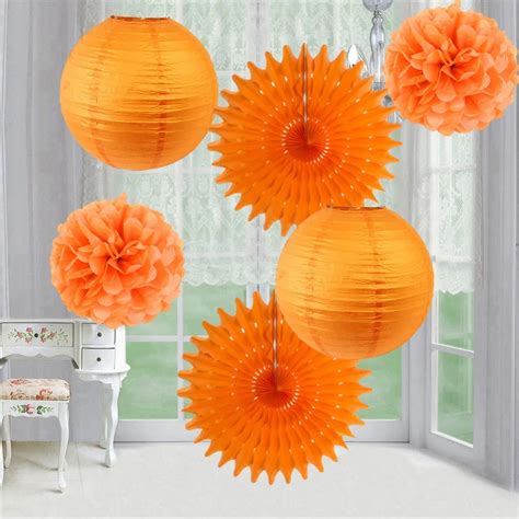 Pcs Solid Color Paper Decorations Set Pom Pom Fluffy Flowers Paper