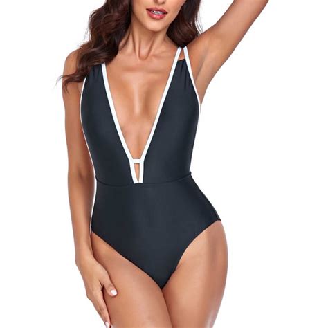 Tponi Cute One Piece Swimsuit For Women One Piece Elastic Black Bikini