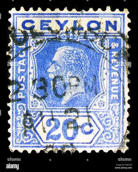 Moscow Russia October Postage Stamp Printed On Ceylon Sri