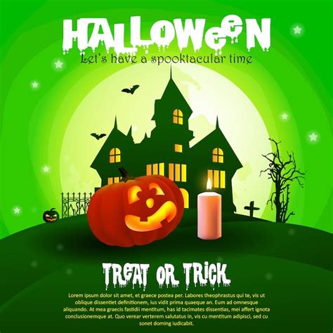 Premium Vector Poster Spooky Halloween Party