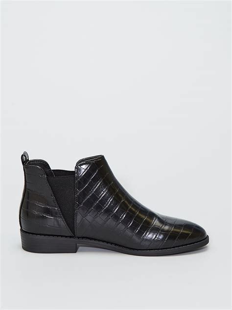 Boots Style Chelsea Style Croco Noir Kiabi