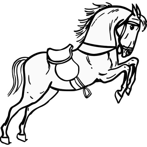 Jumping Horse With A Saddle Vector Illustration Free Svg