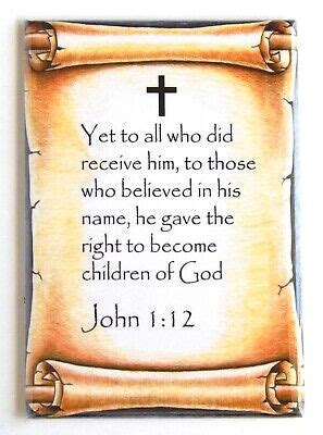 John 1 12 Bible Verse FRIDGE MAGNET Christian Catholic EBay