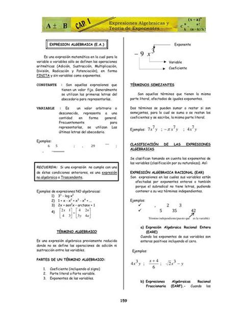 Expresiones algebraicas y teoría de exponentes Tiroxina Med uDocz