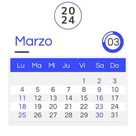 Spanish Calendar Simple March Two Thousand And Twenty Four Spain