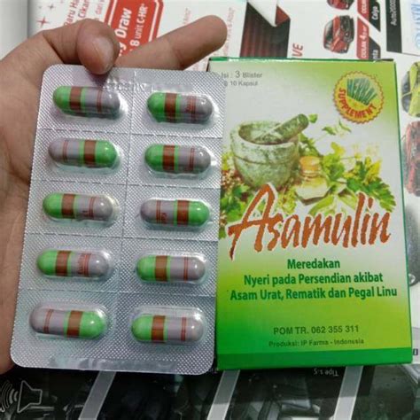 ECER 10 KAPSUL 1 BLISTER ASAMULIN ORIGINAL KAPSUL ASAM URAT Lazada