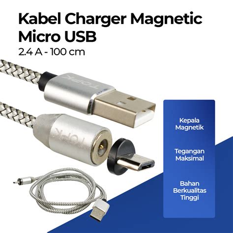 Topk Kabel Charger Micro Usb Magnetic V A Cm Cm Cs