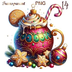 PNG Set Winter Hot Cocoa Clipart Xmas Cocoa Clipart Hot Chocolate Clipart Xmas Sweets