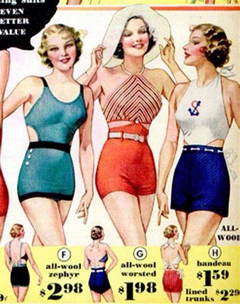 30s Bathing Suits Vintage Swimsuits Fashion Illustration Vintage 1930s Fashion