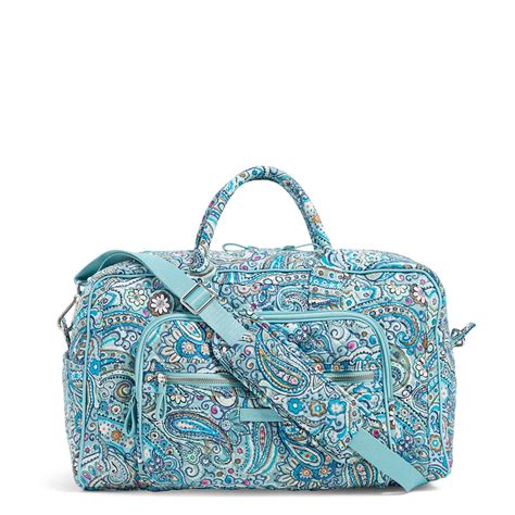 Vera Bradley Cotton Compact Weekender Travel Bag In Blue Lyst