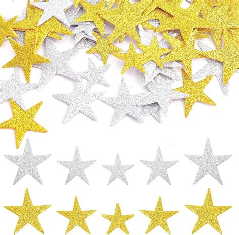 GLOBLELAND 200Pcs Glitter Star Stickers Glitter Star Adhesive Decals ...