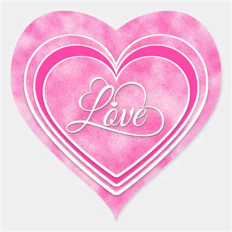 Valentines Day Pretty Pink Hearts Love Wa Heart Sticker Zazzle