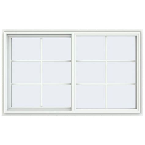 Jeld Wen 59 5 In X 35 5 In V 4500 Series White Vinyl Left Handed Sliding Window With Colonial