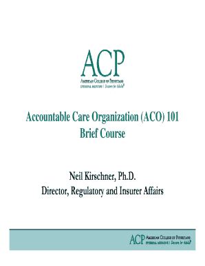 Fillable Online Accountable Care Organization Aco Fax Email Print