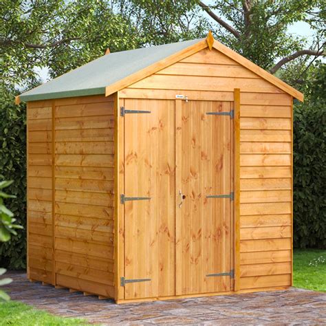 Power Sheds 6 X 6ft Double Door Overlap Apex Wooden Shed Wilko