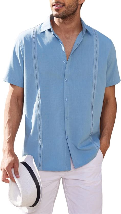 Amazon Coofandy Mens Short Sleeve Cuban Guayabera Shirt Casual