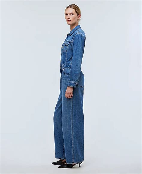 Denim Wide Leg Coverall Jumpsuit In Byrne Wash Madewell