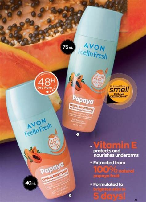 Avon Feelin Fresh Natural Brightening Papaya Anti Perspirant Roll On