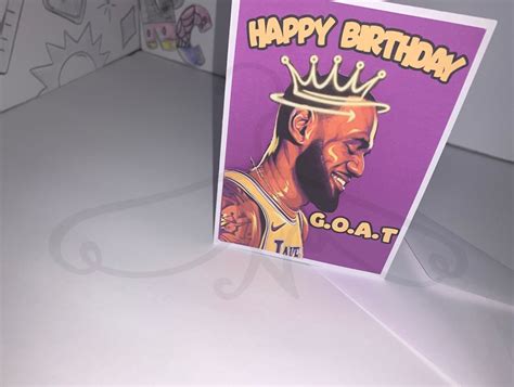 Lebron James Themed Birthday Card-basketball Lebron James 3D Birthday ...