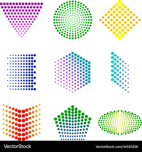 Shapes from dots Royalty Free Vector Image - VectorStock