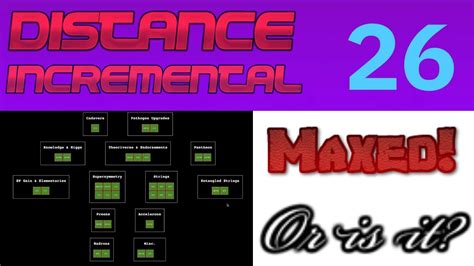 Distance Incremental Episode Maxing Out The Theory Tree Youtube