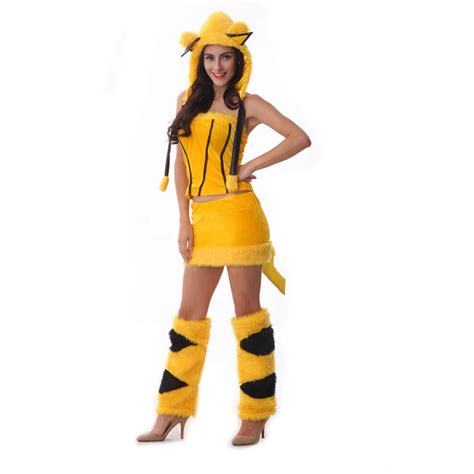 Free Shipping New Sexy Footed Pajamas Pokemon Adult Furry Pikachu