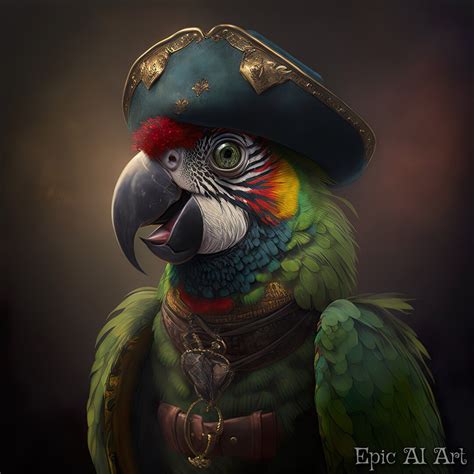 Digital Download, Pirate Parrot, Printable, AI Art, Wall Art, Digital ...