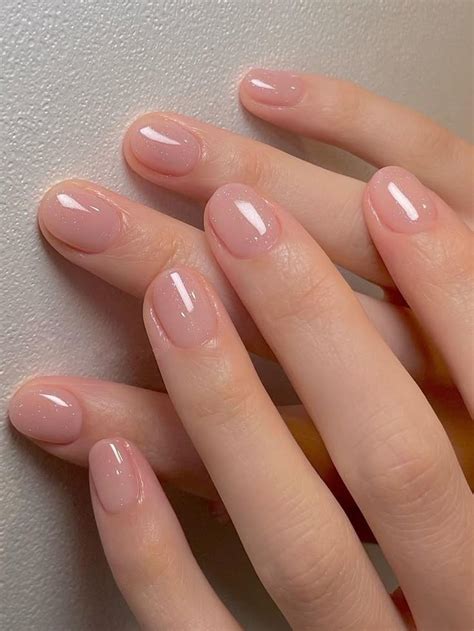 Shimmery Nude Short Nails Natural Nails Manicure Nude Nails Nail Manicure Pink Nails Makeup
