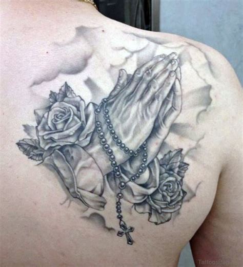 50 Outstanding Praying Hands Tattoos On Shoulder Tattoo Designs