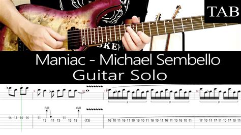 MANIAC Michael Sembello SOLO Guitar Cover TAB YouTube