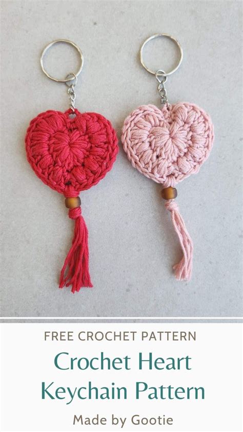 Free Crochet Heart Keychain Pattern - Made by Gootie