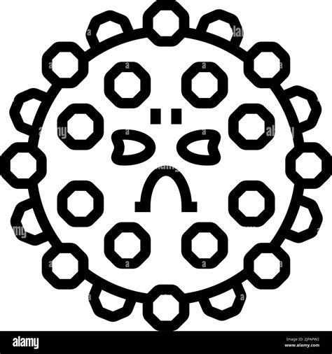 Microorganism Bacteria Virus Line Icon Vector Illustration Stock Vector