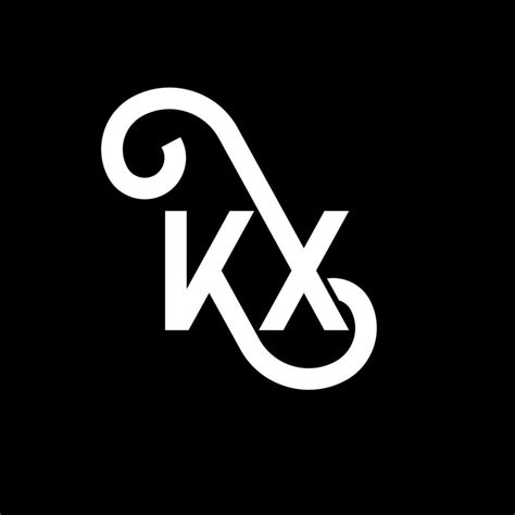 Diseño Del Logotipo De La Letra Kx Sobre Fondo Negro Concepto De