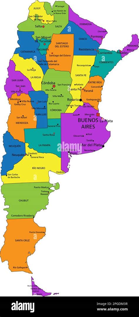 Argentina Map With Major Cities