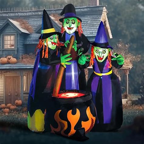 Amazon Joiedomi Ft Tall Halloween Inflatable Three Witch Around