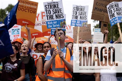 August 11 2023 London United Kingdom Junior Doctor Hold Placards