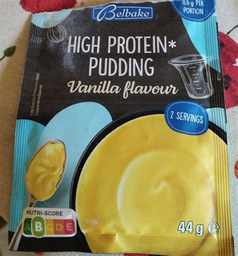 High protein pudding Vanilla flavour Belbake kalória kJ és