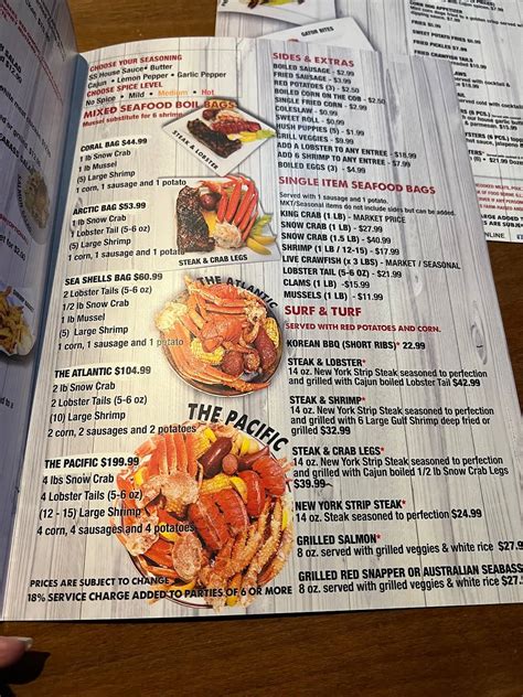 Menu At Seafood Shack Restaurant Marion