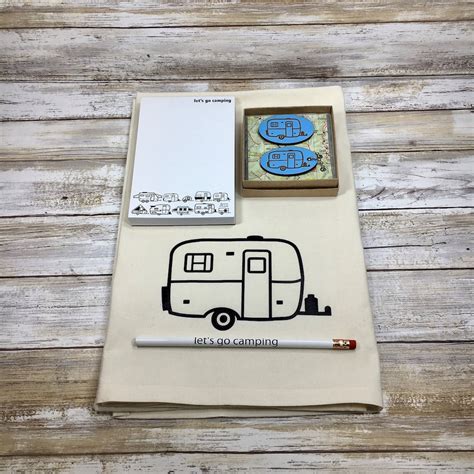 Scamp Camper Gift Set With Natural Flour Sack Kitchen Towel - Etsy