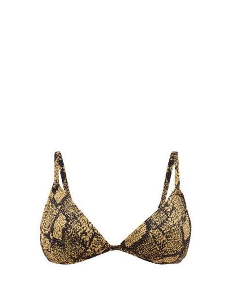 Buy Solid And Striped The Lulu Snake Jacquard Bikini Top Black Print