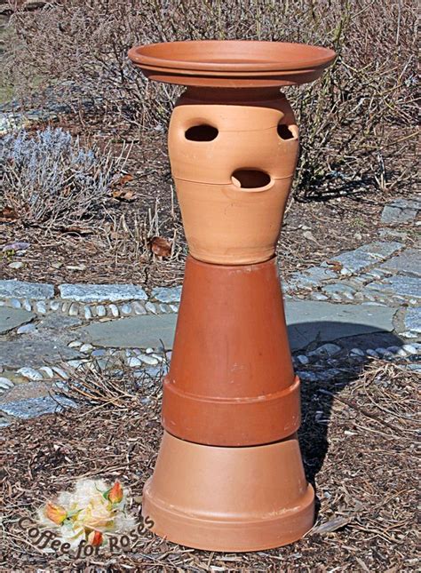 Got Clay Flower Pots Stack Them Up And Have An Instant Bird Feeder Or