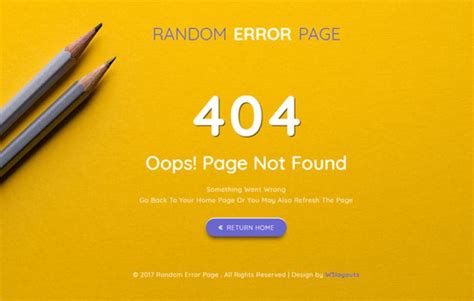 Random Error Page A Flat Responsive Widget Template