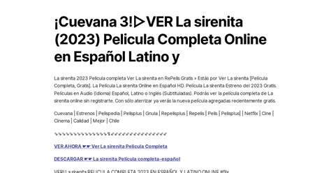 Cuevana 3 VER La sirenita 2023 Pelicula Completa Online en Español