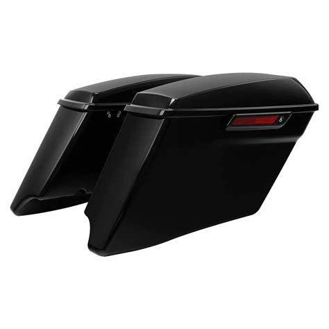 Black 4 Extended Stretched Saddlebags For Harley Touring